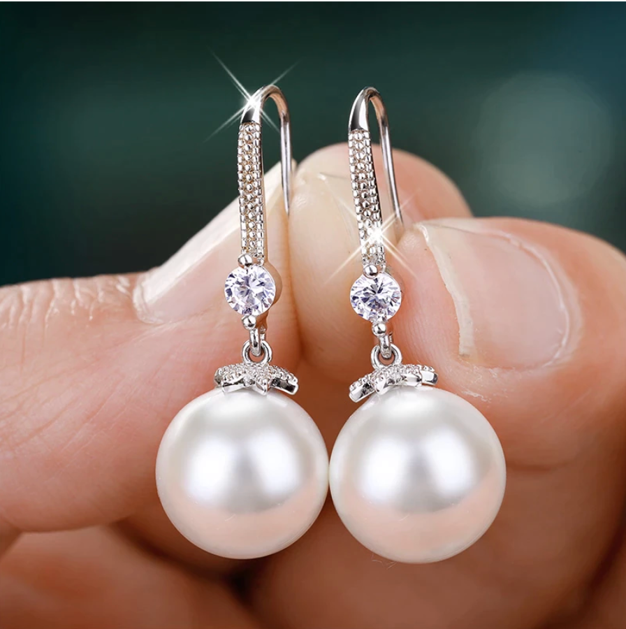 Pendientes de perlas naturales hechos a mano