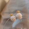 Pendientes de piña con perlas naturales hechas a mano
