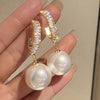 Pendientes colgantes de perlas hechos a mano